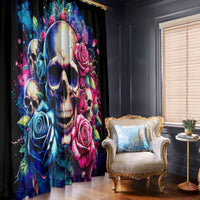 Rose Skull Window Curtain Assuming I Was Like Most Girls Was Your First Mistake - Wonder Print Shop