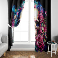 Rose Skull Window Curtain Assuming I Was Like Most Girls Was Your First Mistake - Wonder Print Shop