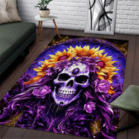 Sunflower Skull Area Rug She Is Sunshine Mixed With A Little Hurricane - Wonder Print Shop