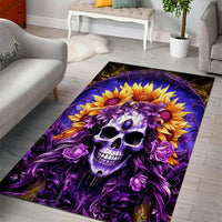 Sunflower Skull Area Rug She Is Sunshine Mixed With A Little Hurricane - Wonder Print Shop