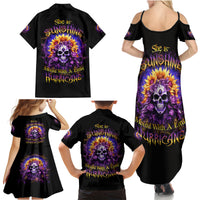 Sunflower Skull Family Matching Summer Maxi Dress and Hawaiian Shirt She Is Sunshine Mixed With A Little Hurricane - Wonder Print Shop