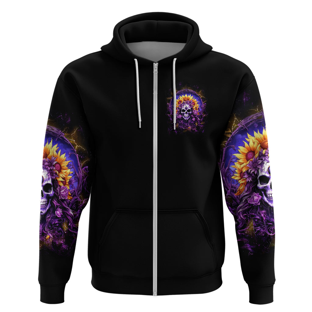 Sunflower Skull Hoodie She Is Sunshine Mixed With A Little Hurricane - Wonder Print Shop