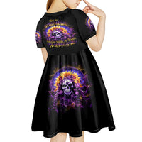 Sunflower Skull Kid Short Sleeve Dress She Is Sunshine Mixed With A Little Hurricane - Wonder Print Shop