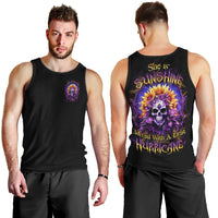 Sunflower Skull Men Tank Top She Is Sunshine Mixed With A Little Hurricane - Wonder Print Shop