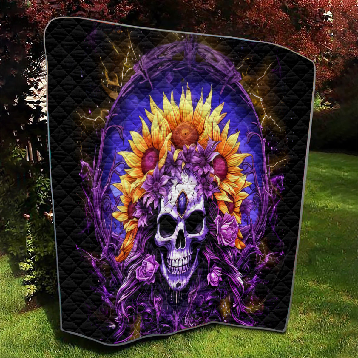 Sunflower Skull Quilt She Is Sunshine Mixed With A Little Hurricane - Wonder Print Shop