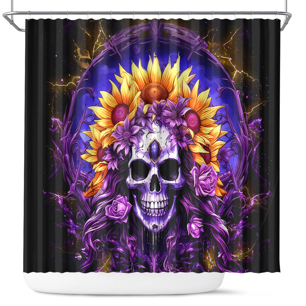 Sunflower Skull Shower Curtain She Is Sunshine Mixed With A Little Hurricane