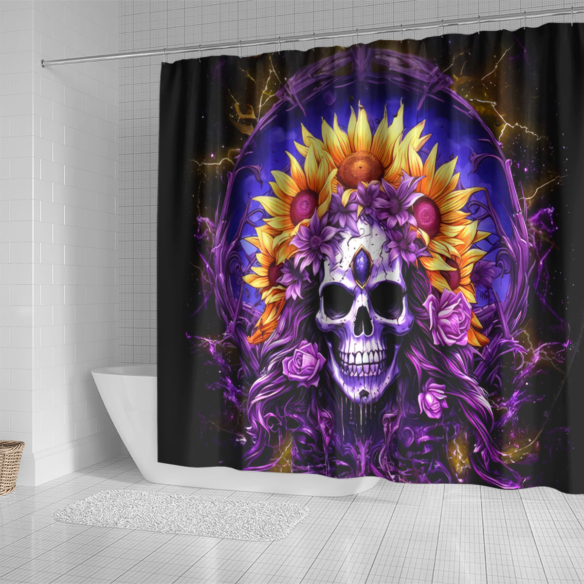 Sunflower Skull Shower Curtain She Is Sunshine Mixed With A Little Hurricane
