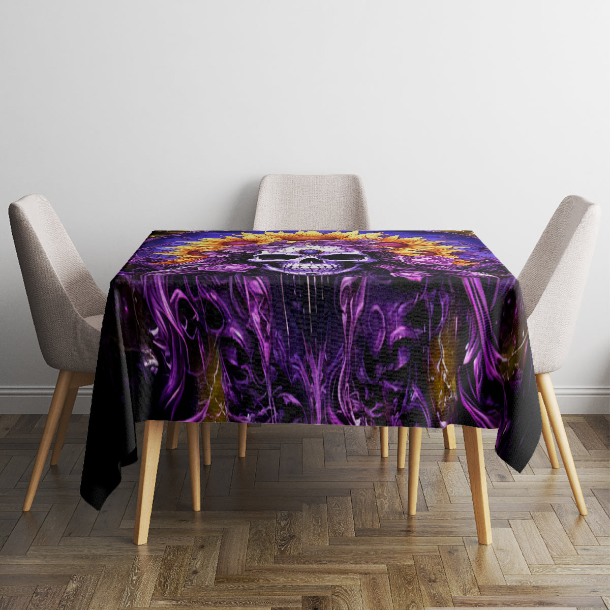 Sunflower Skull Tablecloth She Is Sunshine Mixed With A Little Hurricane - Wonder Print Shop