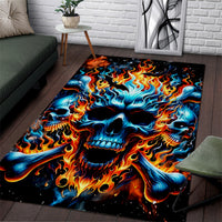 Flame Skull Area Rug When I Was Born The Devil Said Ohh Shit Competition - Wonder Print Shop
