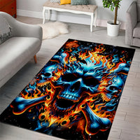 Flame Skull Area Rug When I Was Born The Devil Said Ohh Shit Competition - Wonder Print Shop