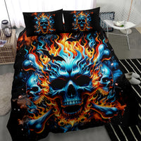 Flame Skull Bedding Set When I Was Born The Devil Said Ohh Shit Competition - Wonder Print Shop