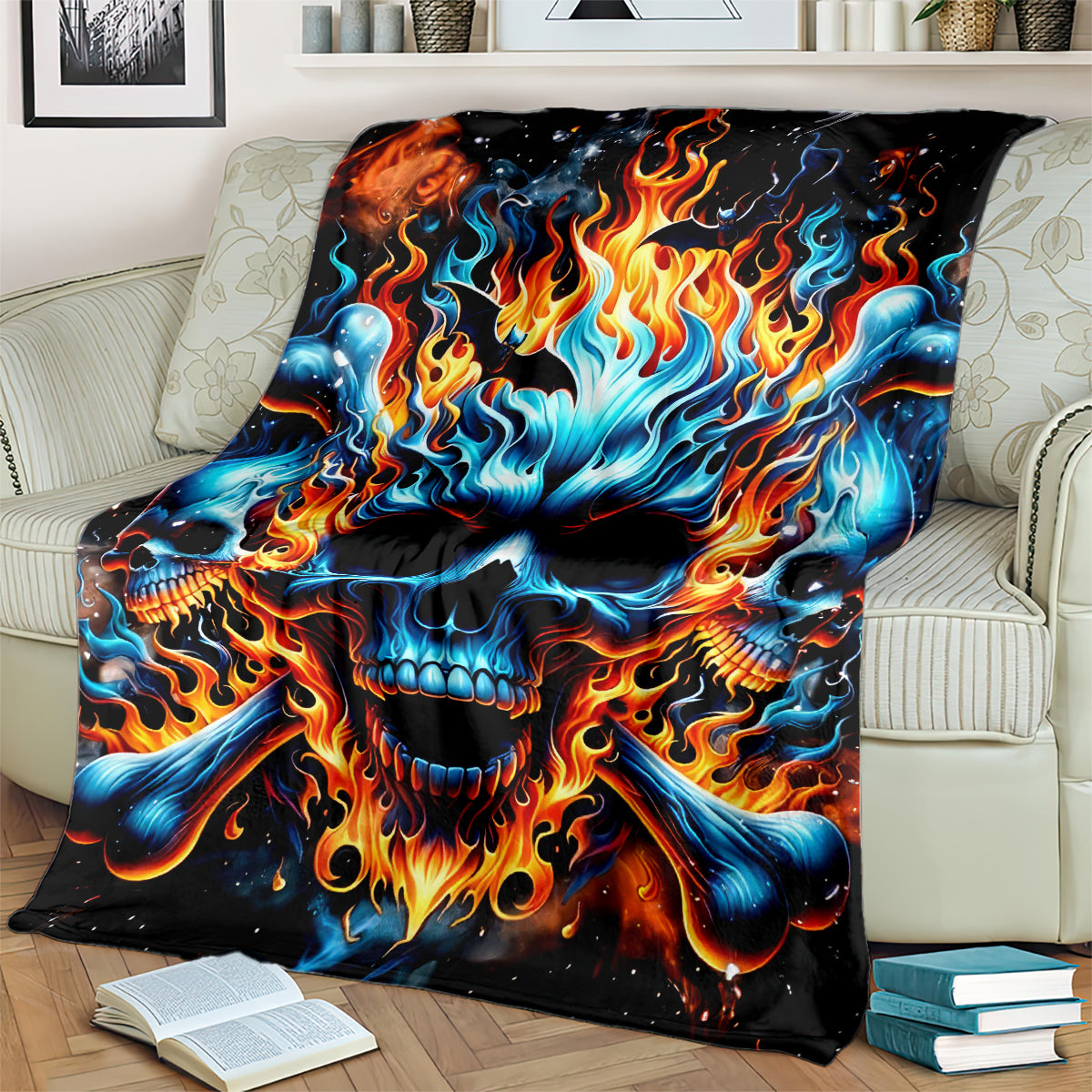 Flame Skull Blanket When I Was Born The Devil Said Ohh Shit Competition
