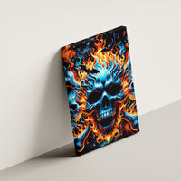 Flame Skull Canvas Wall Art When I Was Born The Devil Said Ohh Shit Competition - Wonder Print Shop