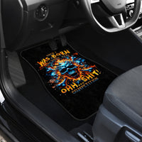 Flame Skull Car Mats When I Was Born The Devil Said Ohh Shit Competition - Wonder Print Shop