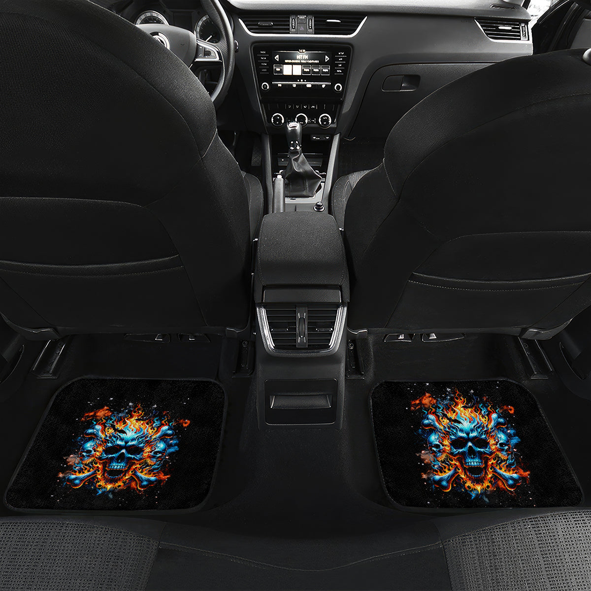 Flame Skull Car Mats When I Was Born The Devil Said Ohh Shit Competition - Wonder Print Shop