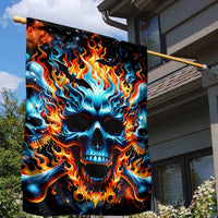 Flame Skull Garden Flag When I Was Born The Devil Said Ohh Shit Competition - Wonder Print Shop