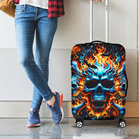 Flame Skull Luggage Cover When I Was Born The Devil Said Ohh Shit Competition - Wonder Print Shop
