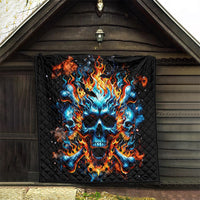 Flame Skull Quilt When I Was Born The Devil Said Ohh Shit Competition - Wonder Print Shop