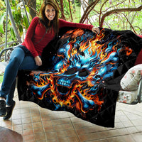 Flame Skull Quilt When I Was Born The Devil Said Ohh Shit Competition - Wonder Print Shop