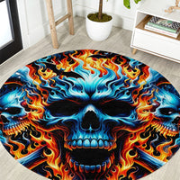 Flame Skull Round Carpet When I Was Born The Devil Said Ohh Shit Competition