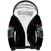 Flame Skull Sherpa Hoodie When I Was Born The Devil Said Ohh Shit Competition - Wonder Print Shop