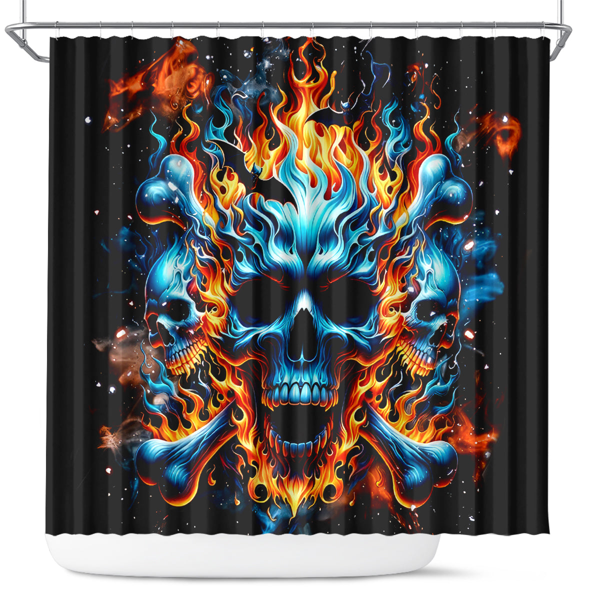 Flame Skull Shower Curtain When I Was Born The Devil Said Ohh Shit Competition