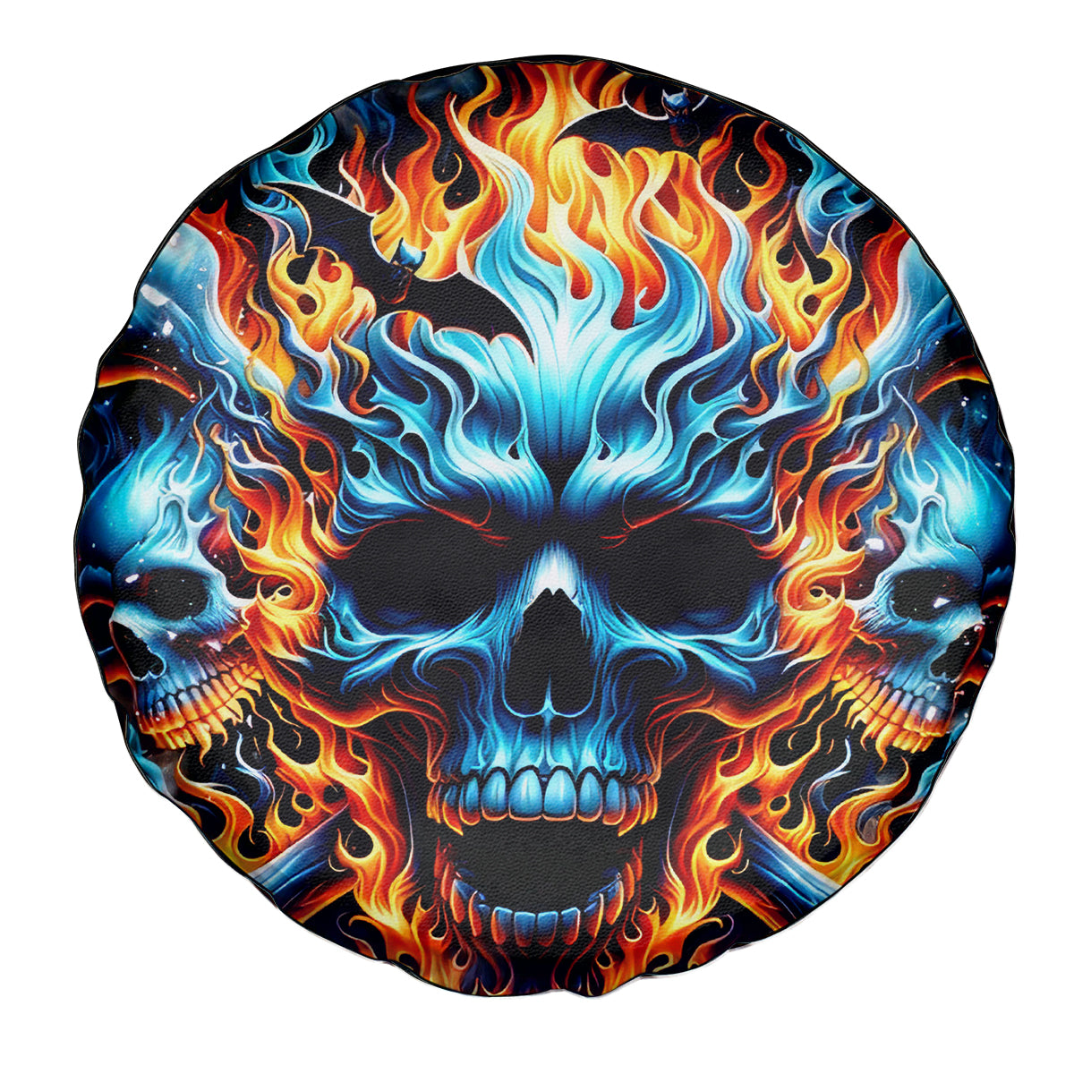 Flame Skull Spare Tire Cover When I Was Born The Devil Said Ohh Shit Competition - Wonder Print Shop