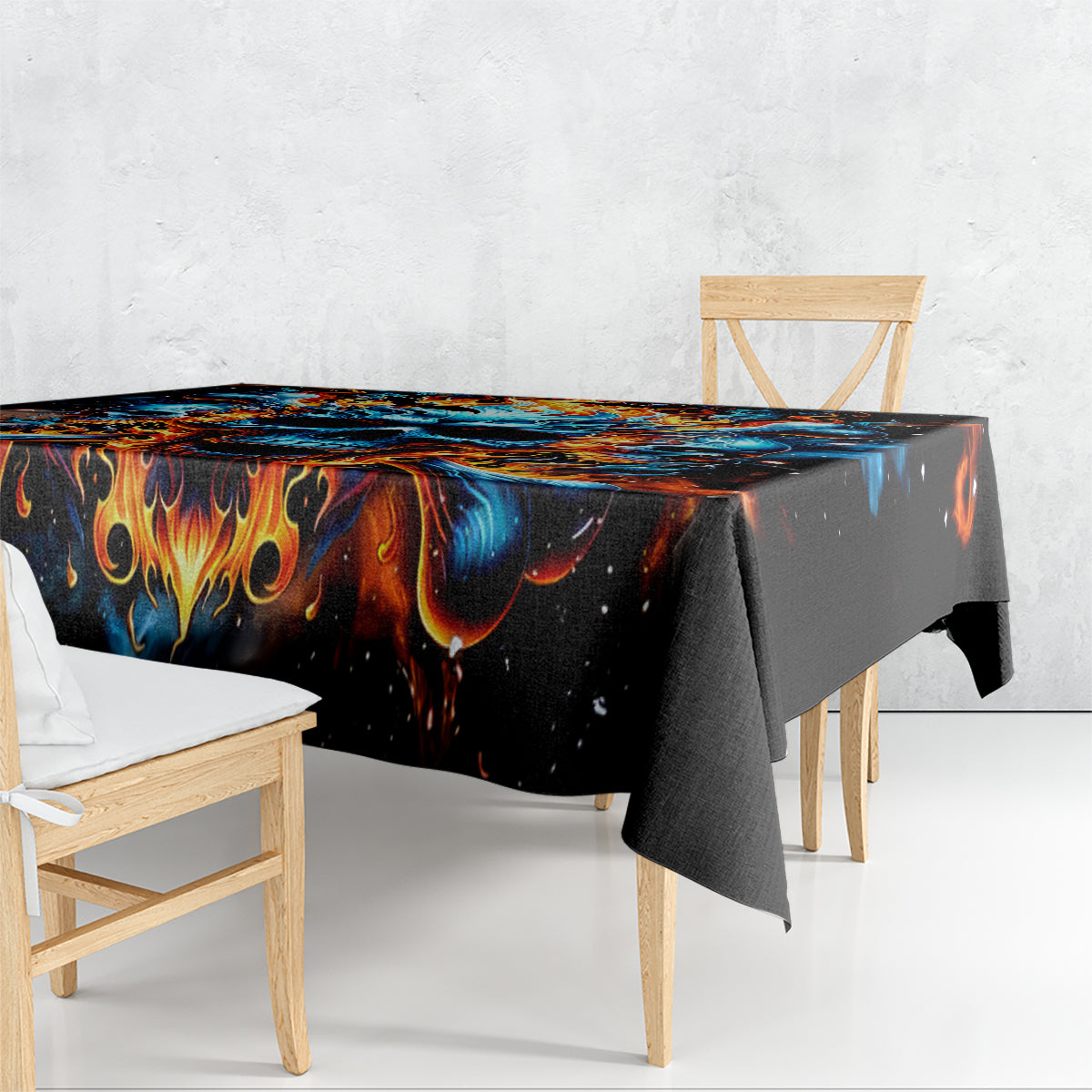 Flame Skull Tablecloth When I Was Born The Devil Said Ohh Shit Competition - Wonder Print Shop