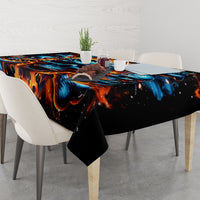 Flame Skull Tablecloth When I Was Born The Devil Said Ohh Shit Competition - Wonder Print Shop
