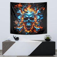 Flame Skull Tapestry When I Was Born The Devil Said Ohh Shit Competition - Wonder Print Shop