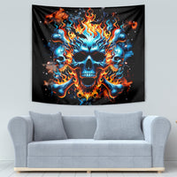 Flame Skull Tapestry When I Was Born The Devil Said Ohh Shit Competition - Wonder Print Shop