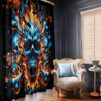 Flame Skull Window Curtain When I Was Born The Devil Said Ohh Shit Competition - Wonder Print Shop