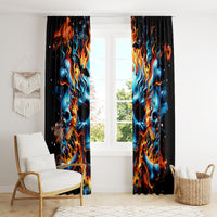 Flame Skull Window Curtain When I Was Born The Devil Said Ohh Shit Competition - Wonder Print Shop