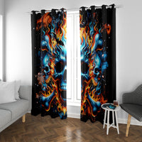 Flame Skull Window Curtain When I Was Born The Devil Said Ohh Shit Competition - Wonder Print Shop