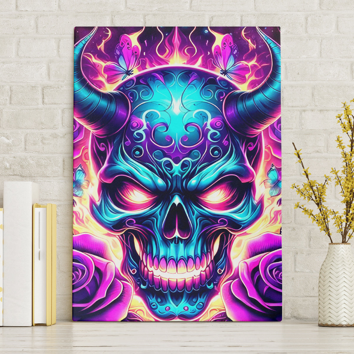 Thunder Skull Canvas Wall Art Love Me Like My Demons Do - Wonder Print Shop