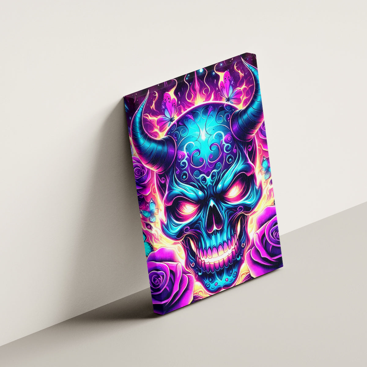 Thunder Skull Canvas Wall Art Love Me Like My Demons Do - Wonder Print Shop
