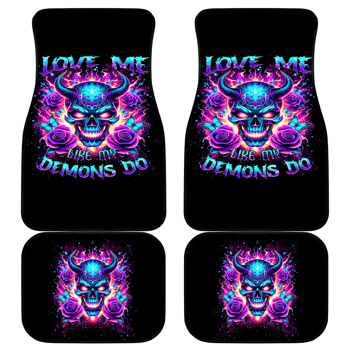 Thunder Skull Car Mats Love Me Like My Demons Do - Wonder Print Shop