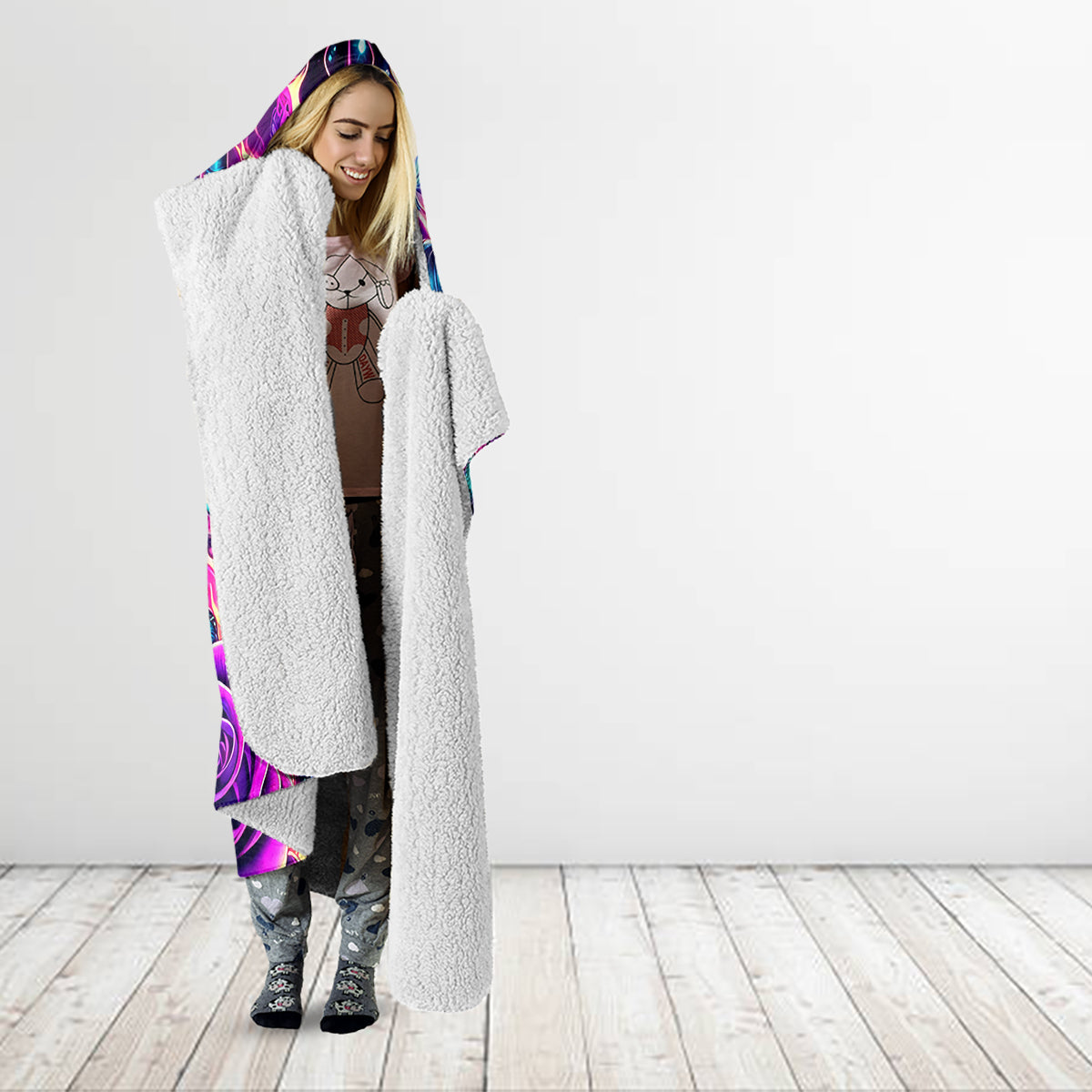 Thunder Skull Hooded Blanket Love Me Like My Demons Do