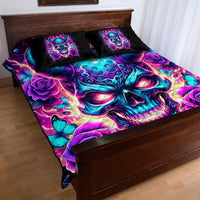 Thunder Skull Quilt Bed Set Love Me Like My Demons Do - Wonder Print Shop
