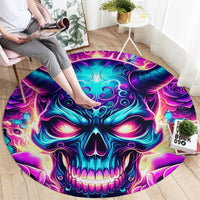 Thunder Skull Round Carpet Love Me Like My Demons Do