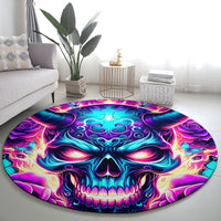 Thunder Skull Round Carpet Love Me Like My Demons Do