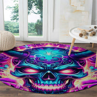 Thunder Skull Round Carpet Love Me Like My Demons Do