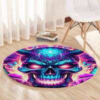 Thunder Skull Round Carpet Love Me Like My Demons Do
