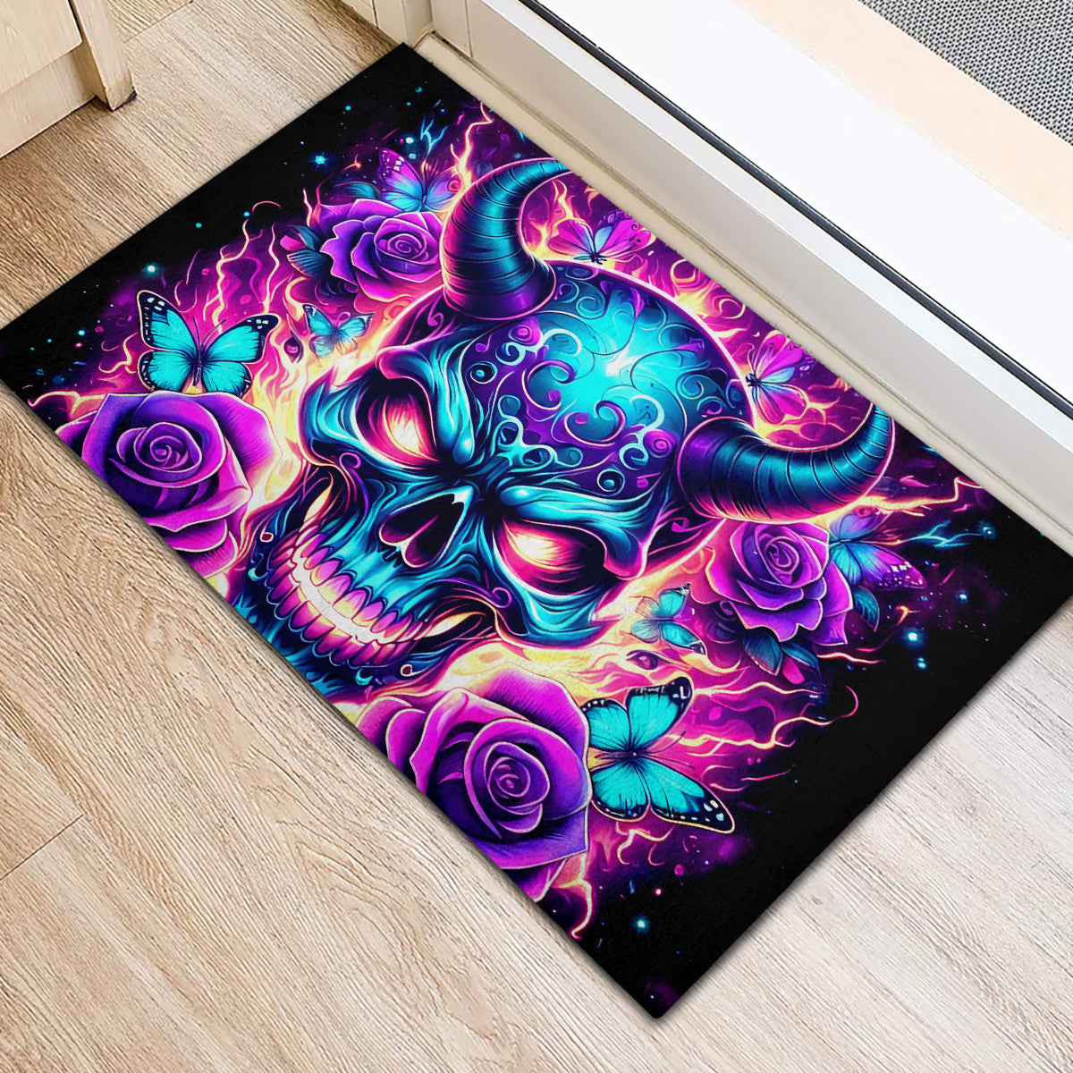 Thunder Skull Rubber Doormat Love Me Like My Demons Do - Wonder Print Shop