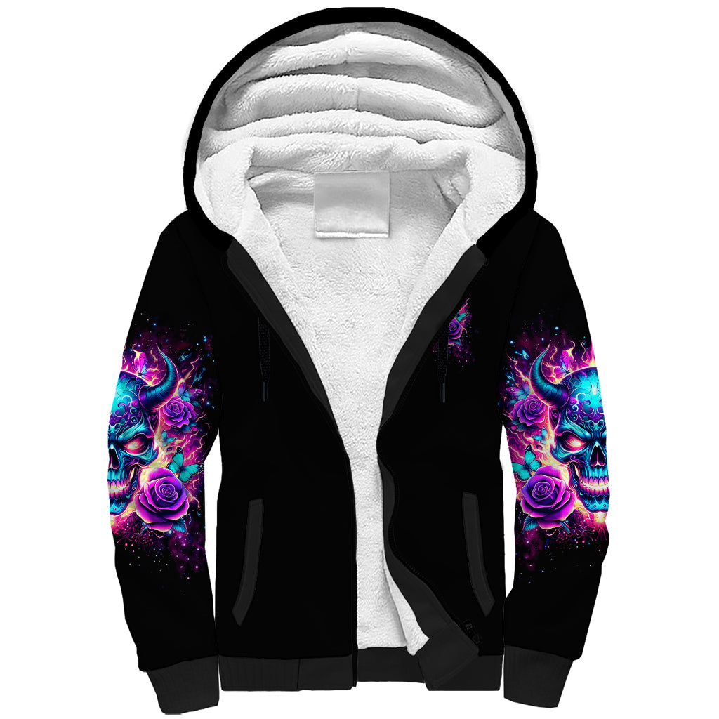 Thunder Skull Sherpa Hoodie Love Me Like My Demons Do - Wonder Print Shop