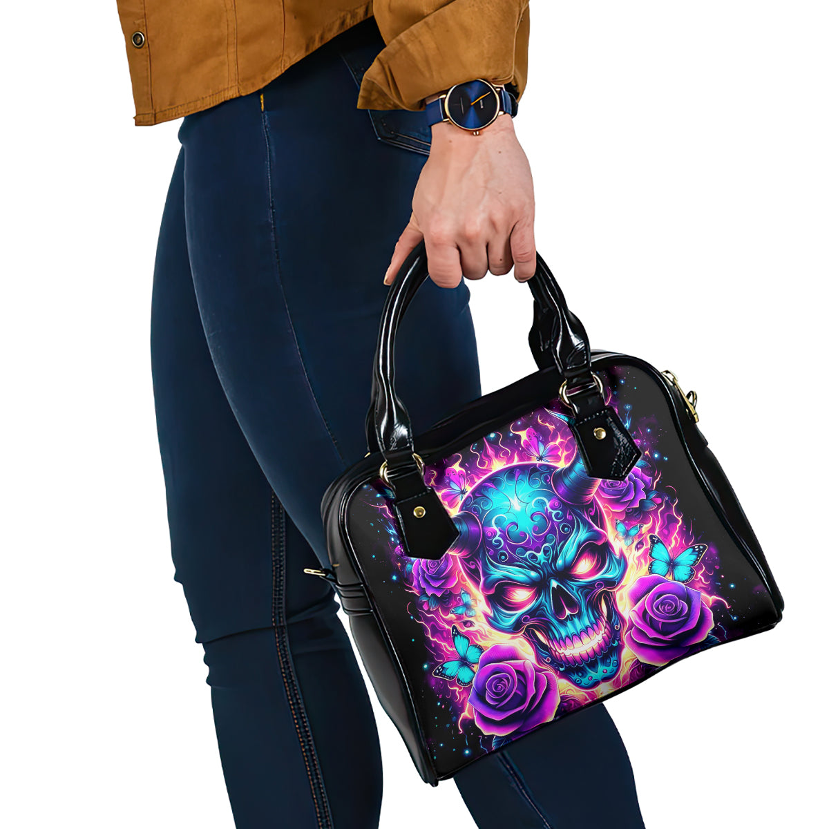 Thunder Skull Shoulder Handbag Love Me Like My Demons Do