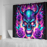 Thunder Skull Shower Curtain Love Me Like My Demons Do