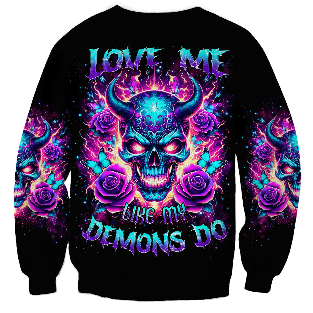 Thunder Skull Sweatshirt Love Me Like My Demons Do - Wonder Print Shop