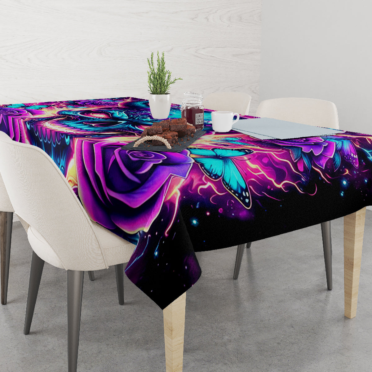 Thunder Skull Tablecloth Love Me Like My Demons Do - Wonder Print Shop