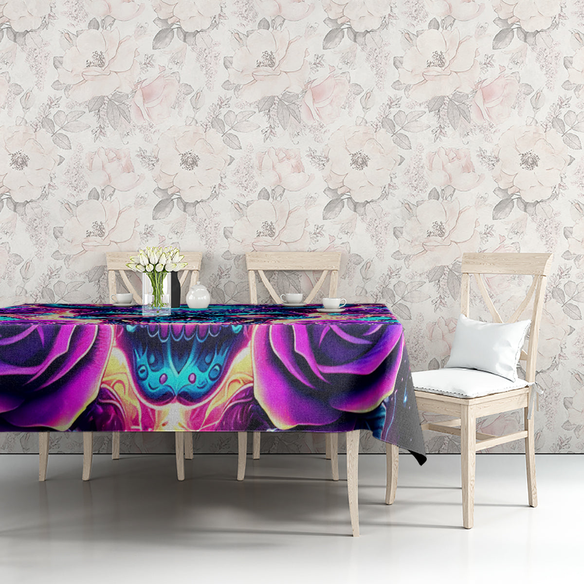 Thunder Skull Tablecloth Love Me Like My Demons Do - Wonder Print Shop